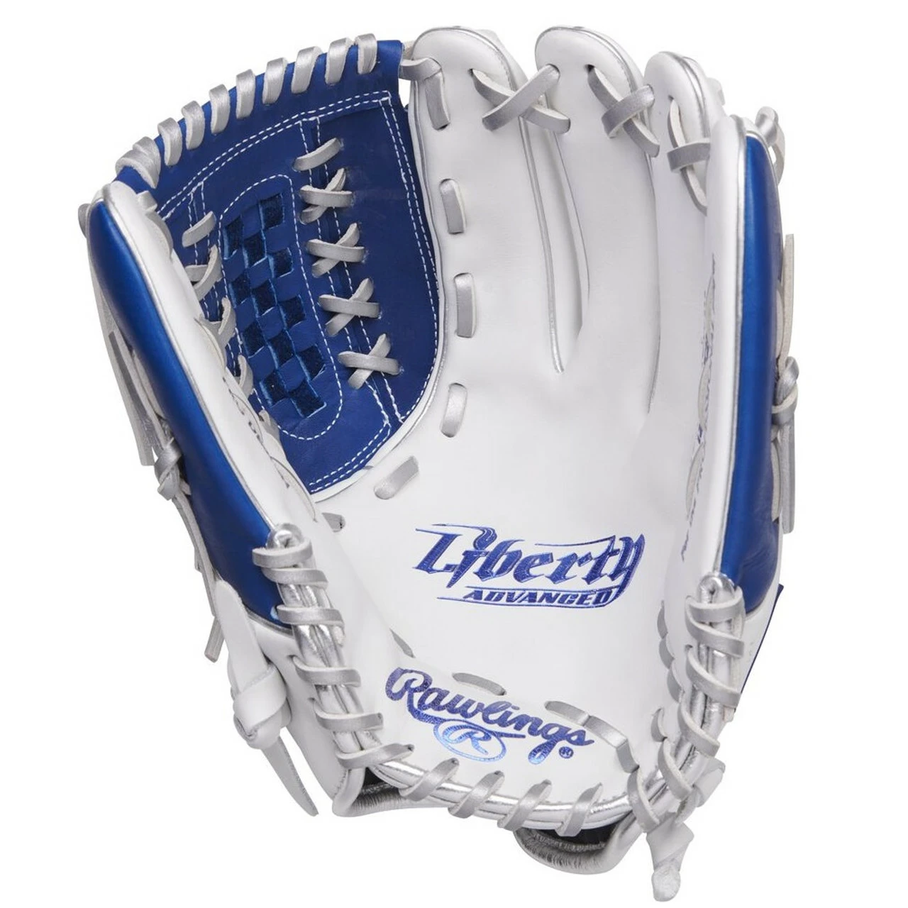 Rawlings Liberty Advanced Royal Fastpitch Softball Glove 12.5 Closed Web White Royal Right Hand Throw 2 Rawlings Liberty Advanced Royal Fastpitch Softball Glove 12.5 Closed Web White Royal Right Hand Throw - Image 2