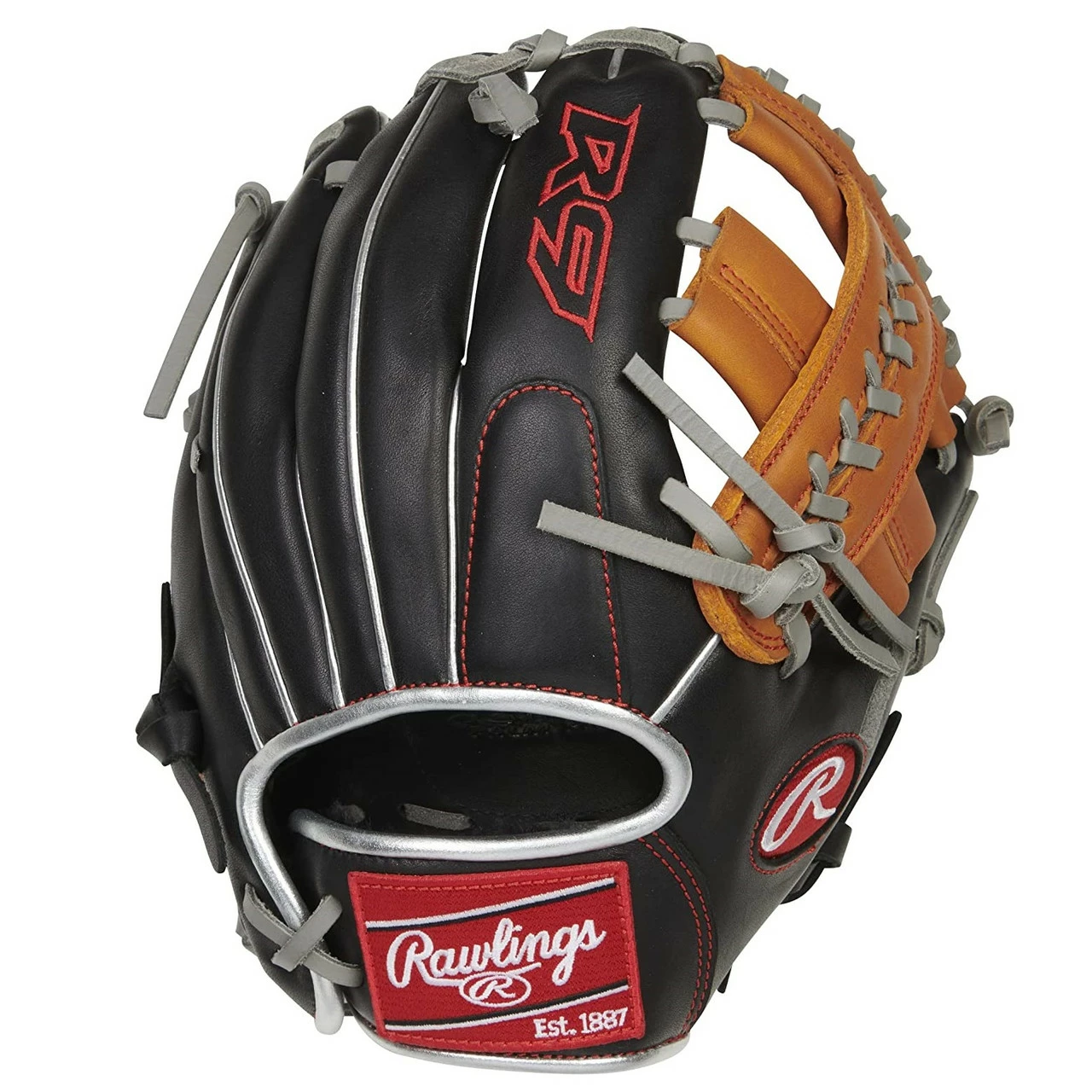 Rawlings R9 Contour Baseball Glove 11 Inch X-Laced Single-Post Web Right Hand Throw 1 Rawlings R9 Contour Baseball Glove 11 Inch X-Laced Single-Post Web Right Hand Throw
