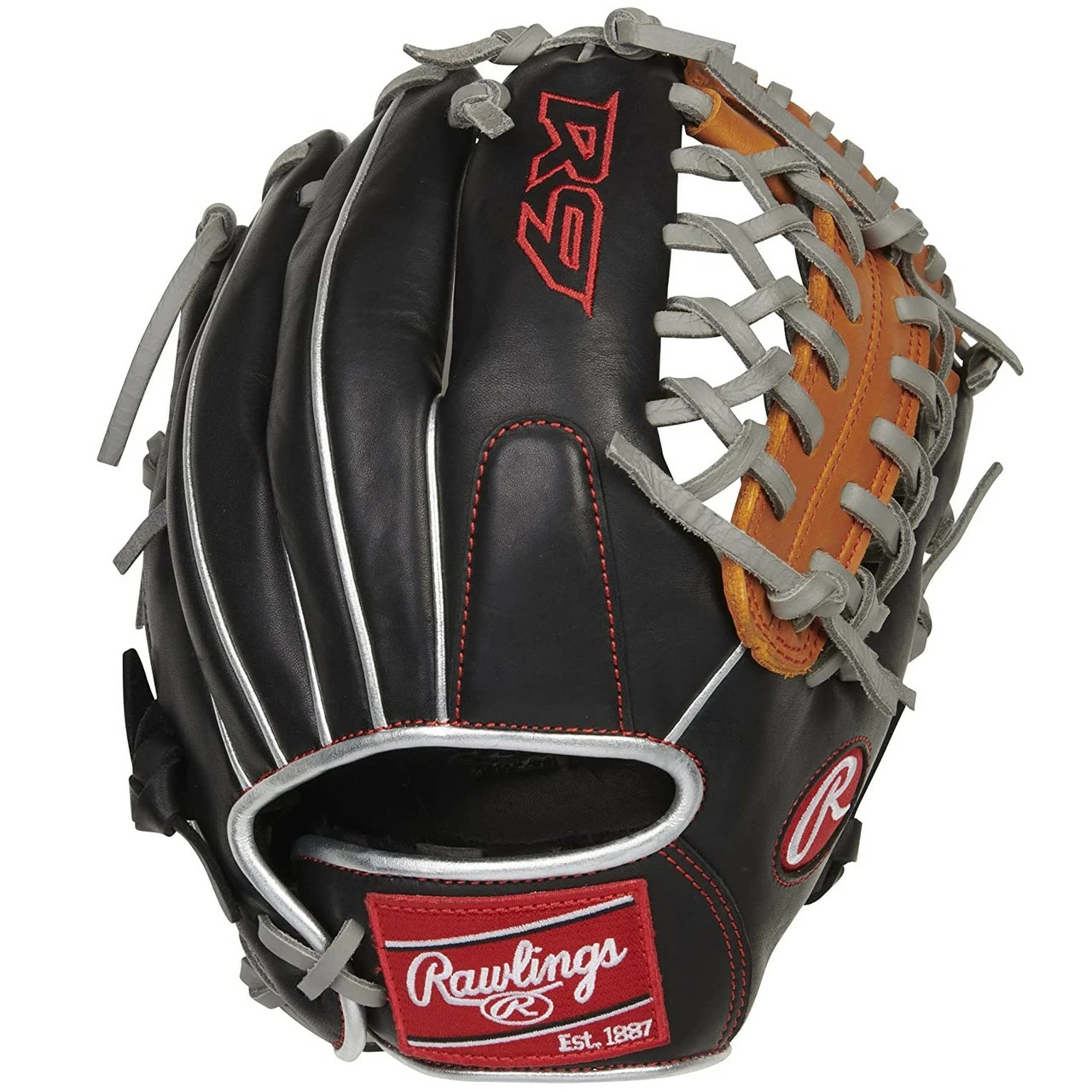 Rawlings R9 Contour Baseball Glove 11.5 Inch Modified Trap-Eze Web Right Hand Throw 1 Rawlings R9 Contour Baseball Glove 11.5 Inch Modified Trap-Eze Web Right Hand Throw