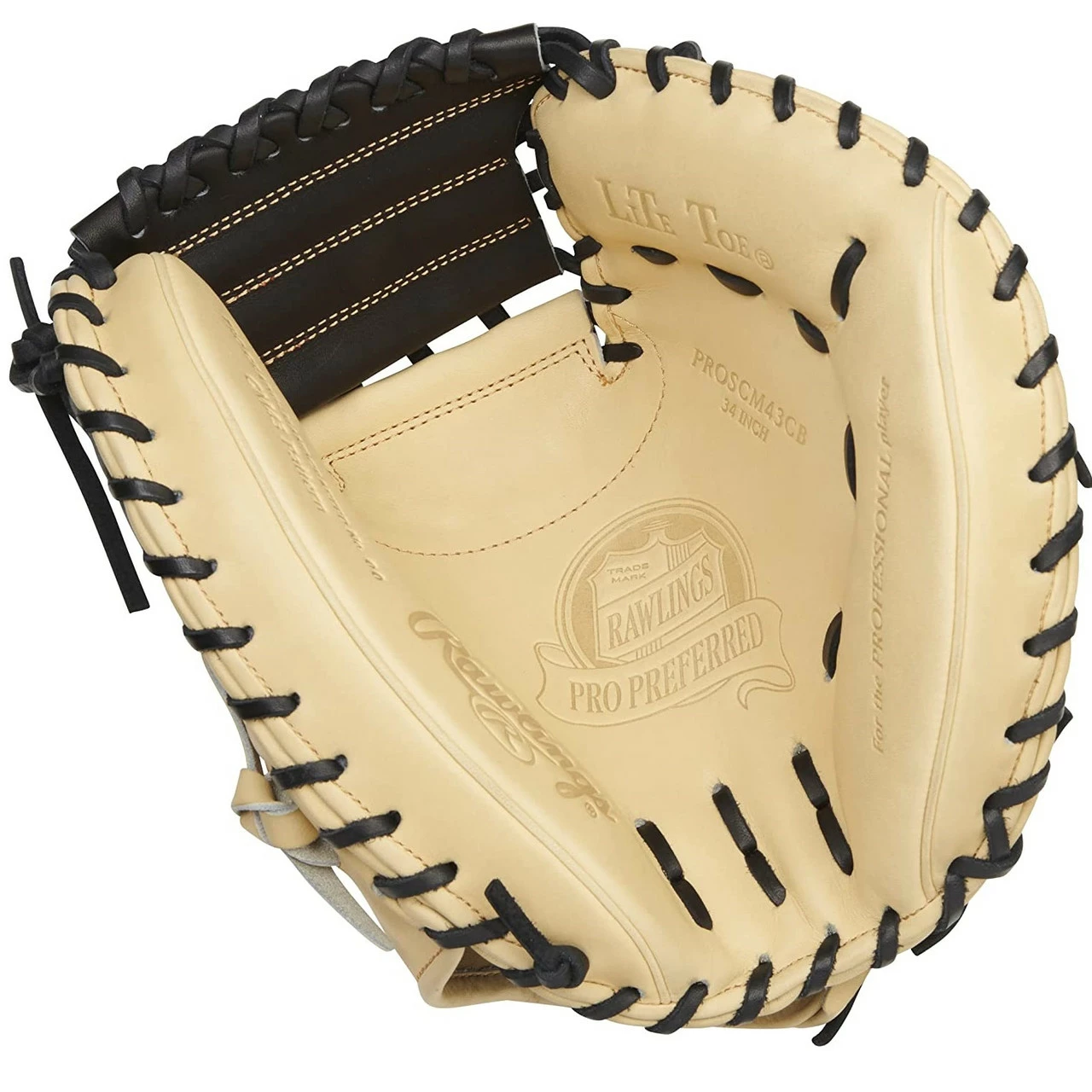 Rawlings Pro Preferred Catchers Mitt 34 Inch Camel Black Right Hand Throw 2 Rawlings Pro Preferred Catchers Mitt 34 Inch Camel Black Right Hand Throw - Image 2