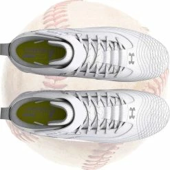 Under Armour Harper 7 Mid RM Mens White Baseball Cleats -Baseball Gloves Shop 3025587 100 T 1500