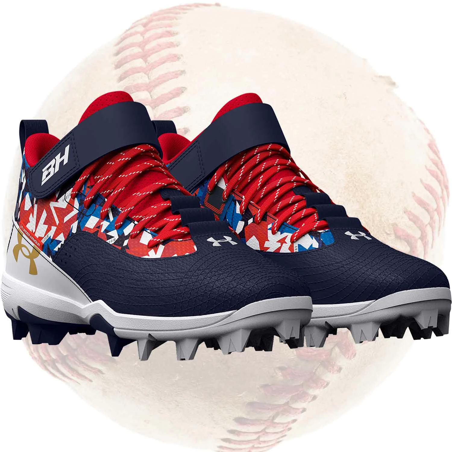 Under Armour Harper 7 USA Mid RM Jr. Youth Baseball Cleats 2 Under Armour Harper 7 USA Mid RM Jr. Youth Baseball Cleats - Image 2