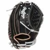 Rawlings Heart Of The Hide Black Rose Gold Softball Glove Basket Web 12 Inch Right Hand Throw
