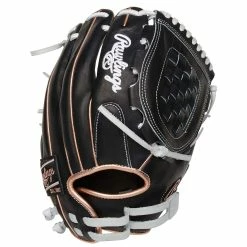 Rawlings Heart Of The Hide Black Rose Gold Softball Glove Basket Web 12 Inch Right Hand Throw