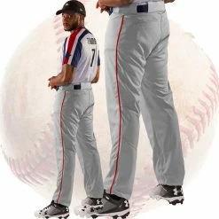 Alleson Athletic Crush Open Bottom Adjustable Mens Baseball Pants W. Piping -Baseball Gloves Shop 655wlb gr b 1500