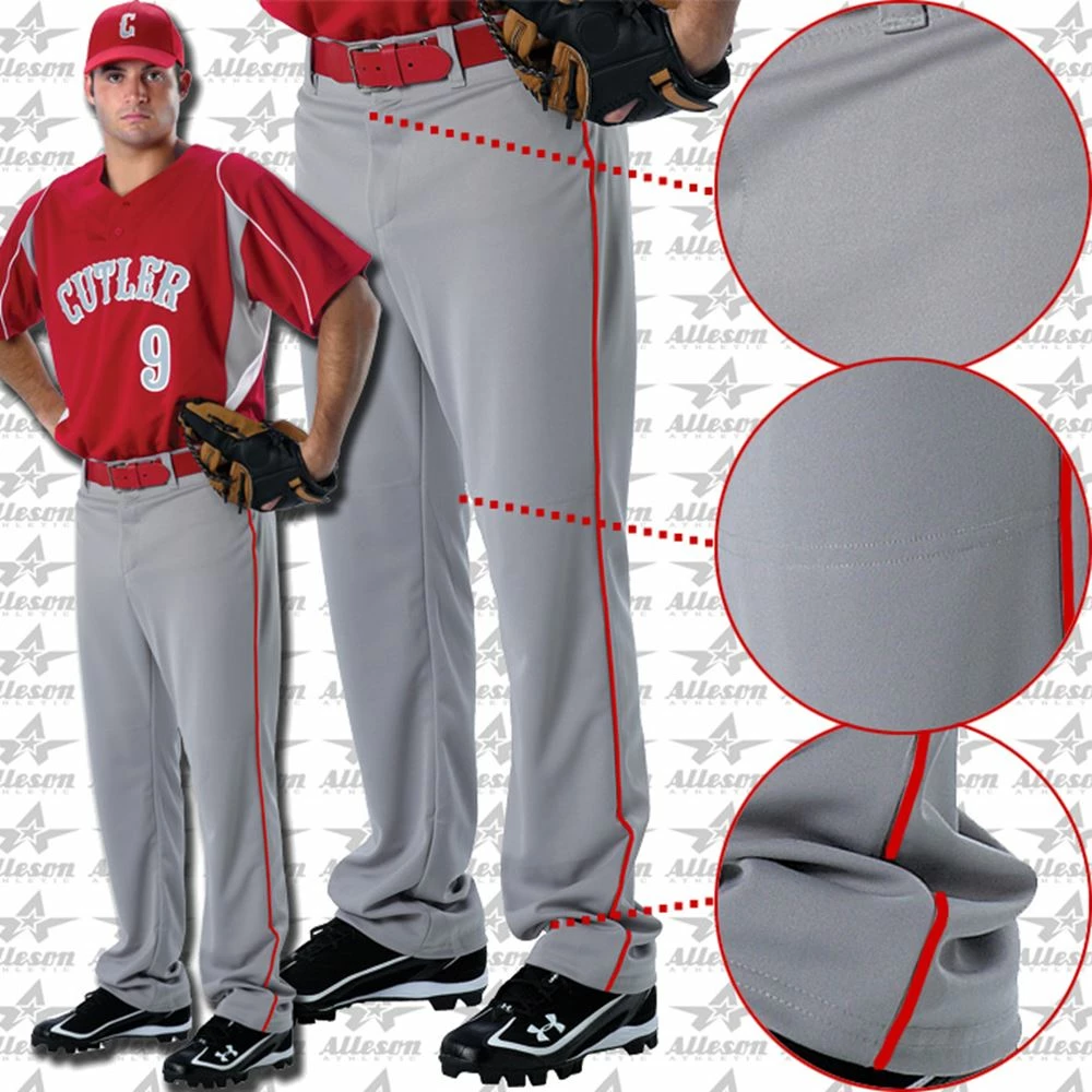 Alleson Athletic Open Bottom Youth Baseball Pants W. Side Braid 2 Alleson Athletic Open Bottom Youth Baseball Pants W. Side Braid - Image 2