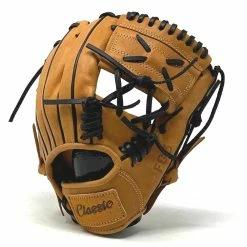 Classic Baseball Glove 11 Inch One Piece Tan Black Welt Right Hand Throw
