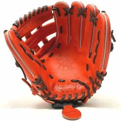 Rawlings Red Orange Heart Of The Hide 11.5 H Web Chocolate Lace Baseball Glove Right Hand Throw -Baseball Gloves Shop IMG 7054 80717.1667942819