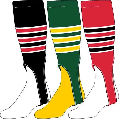 TCK - Twin City Knitting Socks TCK 3-Stripe Outline Baseball Stirrups 1 TCK - Twin City Knitting Socks TCK 3-Stripe Outline Baseball Stirrups