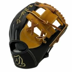 JL Glove Co Baseball Glove SO01 I Web 11.5 Inch Black Tan Right Hand Throw