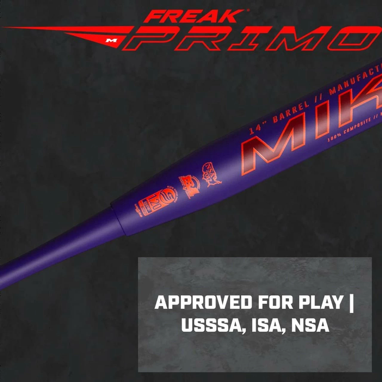 Miken 2022 Freak Primo Maxload USSSA Slowpitch Softball Bat 14 Barrel 34 Inch 26 Oz 3 Miken 2022 Freak Primo Maxload USSSA Slowpitch Softball Bat 14 Barrel 34 Inch 26 Oz - Image 3